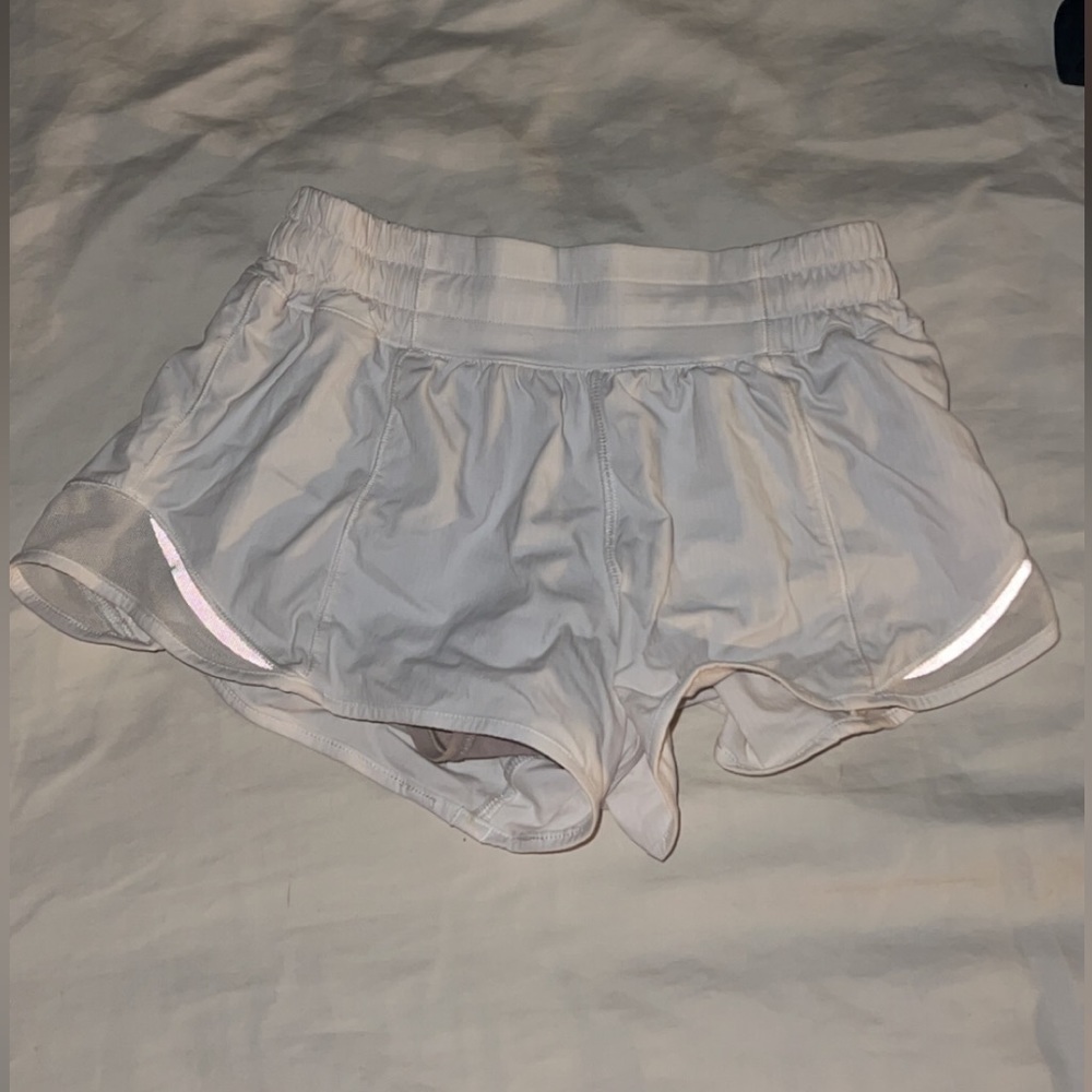 white lululemon shorts